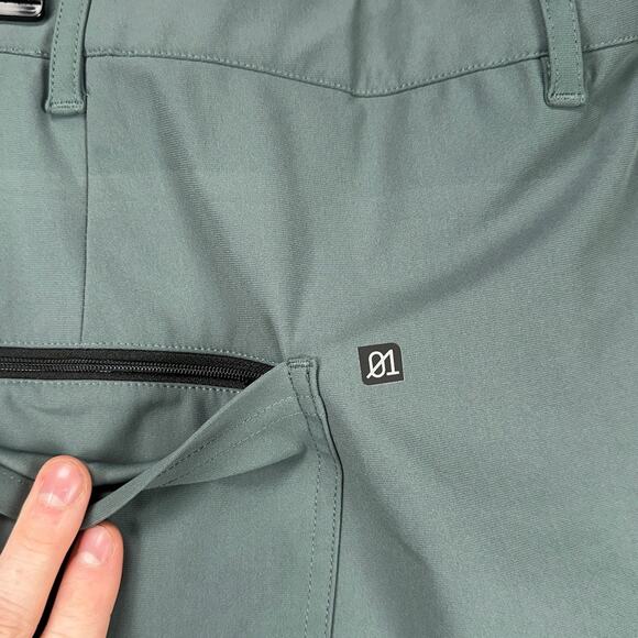 Algo Pants Men 48 Olive Green Chino Tech Performance UPF 40 Moisture Wicking NEW - Picture 7 of 10